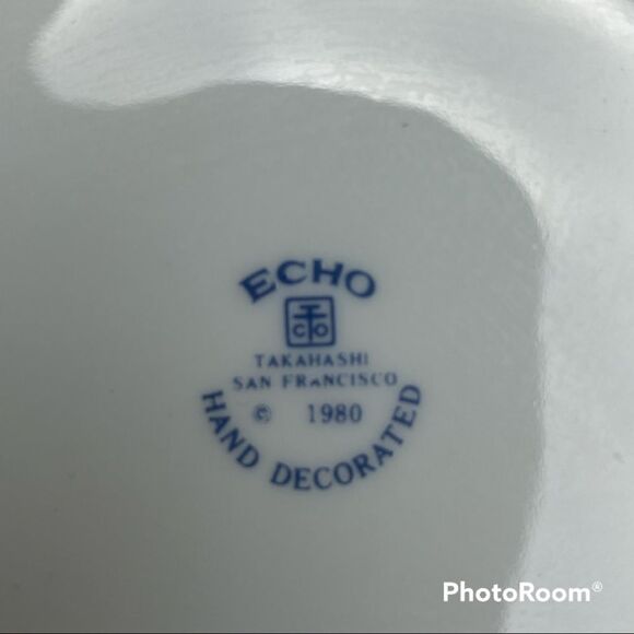 Vintage Trinket Box 1980 Takahashi Fine China ECHO Blue Floral Pattern Japan - Picture 6 of 6